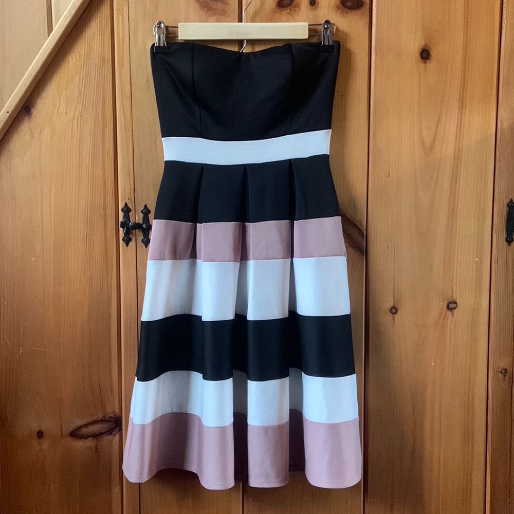 charlotte russe striped strapless dress